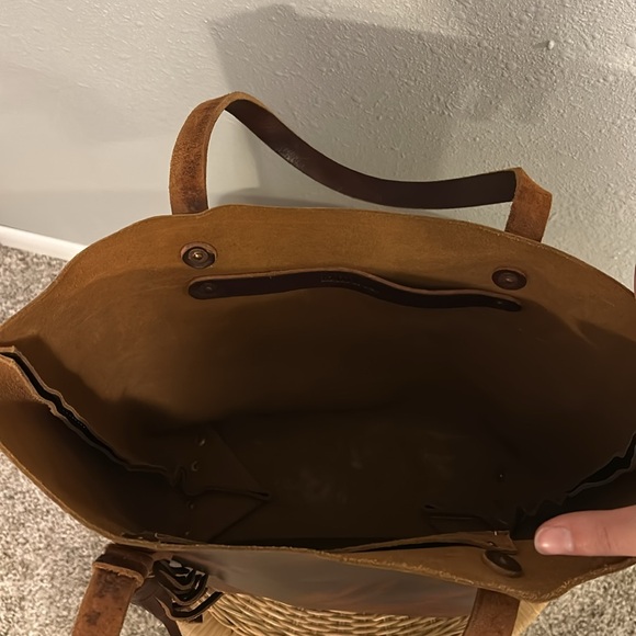 KMM & Co Brown Leather Tote Bag Handcrafted Large - Picture 10 of 13